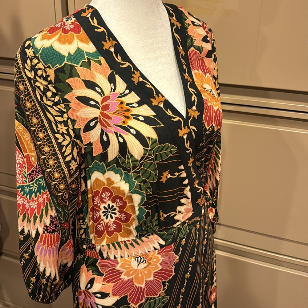 Farm Rio - Floral Wrap Dress - Size S - Picture 6 of 6